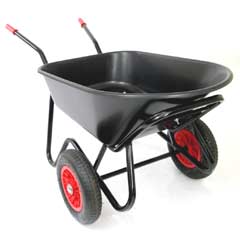 Bullbarrow 165 Litre Mammoth Duo Wheelbarrow - 2 Wheel - Black