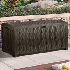 Suncast Resin Wicker Storage Box - 375 Litres