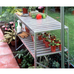 Halls 2 Tier Greenhouse Staging - Aluminium - W4ft x D2ft