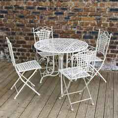 Ellister Mercia 4 Seater Dining Set - Antique Cream with Brushed Bronze Finish