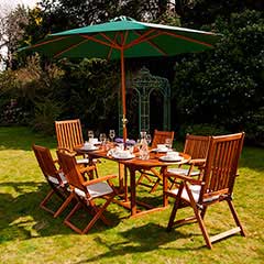 Ellister Portland Folding 6 Seater Dining Set - 200cm Table