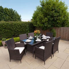 Greenfingers Moncafa 6 Seater Dining Set - Brown/Black