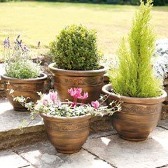 Antique Finish Planters - Set of 4
