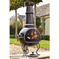 La Hacienda Murcia Steel Chiminea With Grill - 107cm