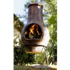 La Hacienda Dark Red Clay Chiminea Medium - 85cm