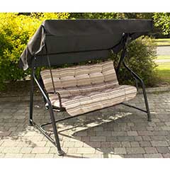 Ellister 3 Seater Swing Seat - Latte Stripe