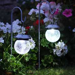 Smart Garden Solar Shepherds Crook Crackle Globe Lantern - 2 Pack