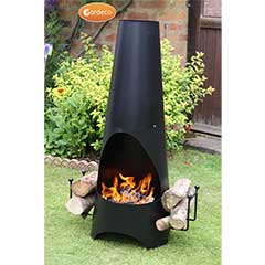 Gardeco Oslo Steel Fireplace 115cm Height - Black