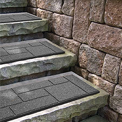 Greenfingers Recycled Rubber Anti-Slip Stair Tread - Grey
