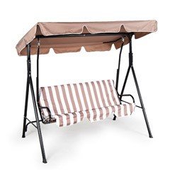 Greenfingers Padded 3 Seater Swing Seat - Brown
